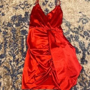 RED SILK DRESS